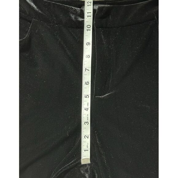 Medium BLACK VELVET BOOTCUT PANTS 30” High Rise Marc VELOUR NEW YORK ANDREW MARC - Picture 6 of 9